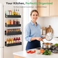 thumbnail image 5 of TINANA Magnetic Spice Rack Organizer 4 Pack for Refrigerator, Moveable Fridge Shelves for Oven, Microwave & Kitchen Storage, Black, 5 of 8