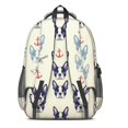 thumbnail image 3 of French Bulldog and Anchor Cream Pattern Backpack for School, Cute School Bag with Adjustable Shoulder Straps and Padded Back, 16.9"x12.6"x5.9", 3 of 5