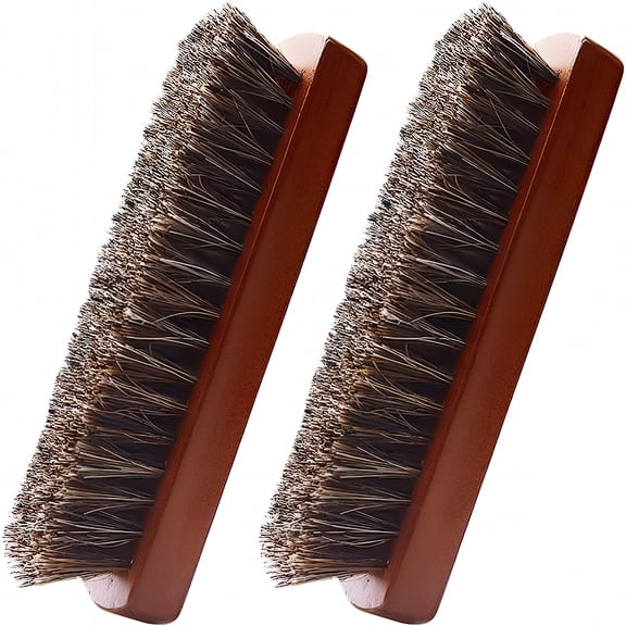 RAGUPEL 2Pcs Shoe Polish Leather Shoe Horse Hair Brush Boot Shoe Horsehair Brush