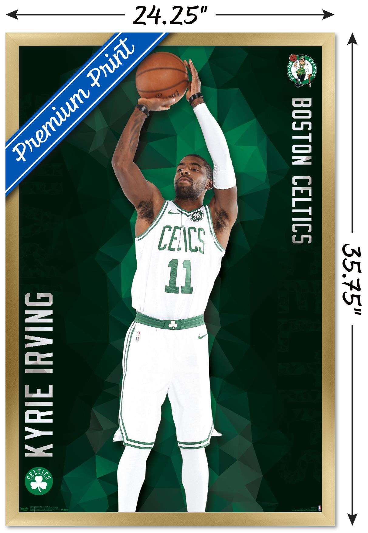 Trends International NBA Boston Celtics - Kyrie Irving 17 Wall Poster 24.25" x 35.75" x .75" Gold Framed Version