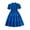 Blue, variant on Pounoo New Dresses For Girls (8-13 Y) Fashion Girl Summer Floral Sleeveless Round Neck Short Sleeve Pleated Skirt Princess Skirt Kids Dresses Girls 4-16