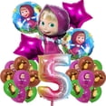 thumbnail image 3 of Decoraciones para fiestas de cumpleaños con temática de niña y oso, suministros para fiestas de dibujos animados, globos, juegos de vajilla desechable para niños y niñas, taza de regalo, 3 of 5