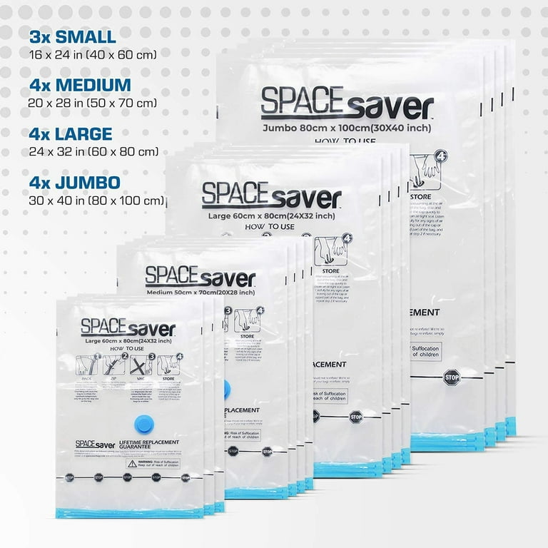 Spacesaver Premium *Variety* Vacuum Storage Bags (3 x Small, 4 x