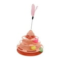 thumbnail image 4 of Cat Turntable Toy, 4 Level Interesting Exercise Kitten Tower Track Toy Safe With Feather Stick For Indoor Green,Pink, 4 of 8