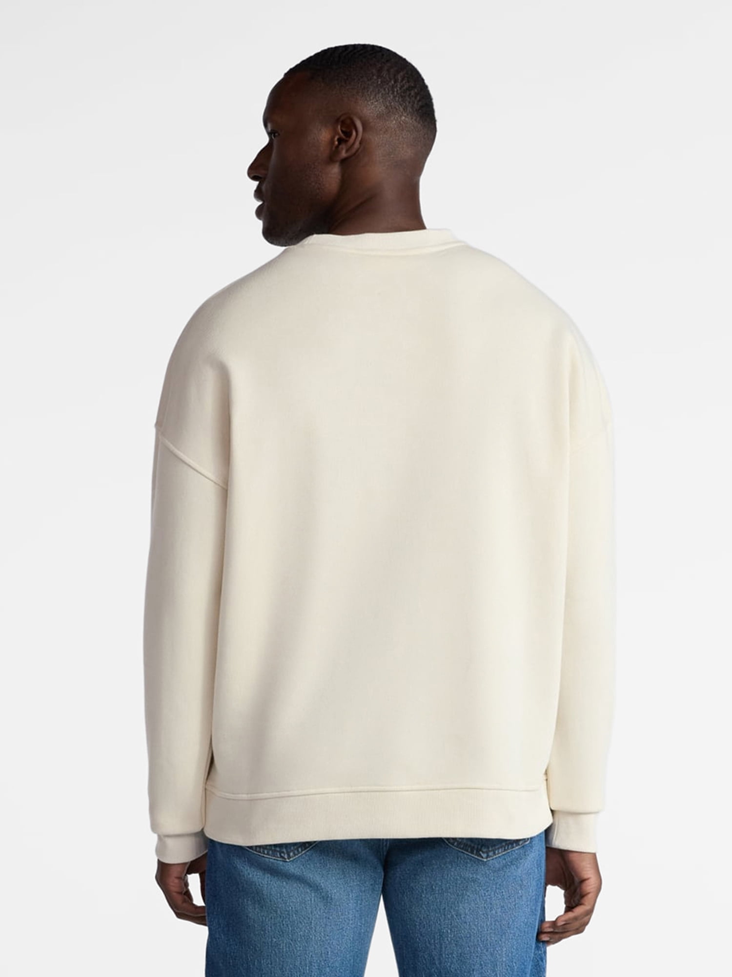 No Boundaries All Gender Fleece Crewneck Sweatshirt with Long Sleeves, Men's and Big Men’s