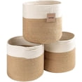 thumbnail image 1 of Storage Cubes Baskets Bins Organizer 11x11x11'' Fit 12x12''cube Storage Organizer Bookcases Shelves,durable Woven Cotton Storage Basket For Organizing, 1 of 5