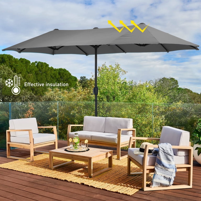 11 foot patio umbrella with solar lights 10/11/12ft Solar LED Round Cantilever Patio Umbrella