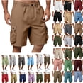 thumbnail image 2 of Mens Shorts Cargo Elastic Waist Multi Pockets Lightweight Hiking Cargo Shorts Relaxed Fit Knee Length Short Pants Outdoor Fishing Outfits, 2 of 8