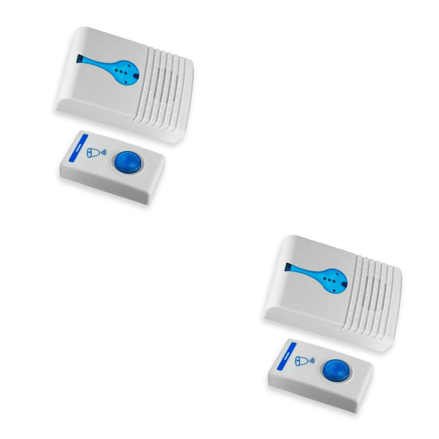 Matsuzay Doorbells Wireless Battery Powered Flashing Light Home Digital Remote Receiver Chime Intelligent Control Gate Hotel System Room blanco 2piezas
