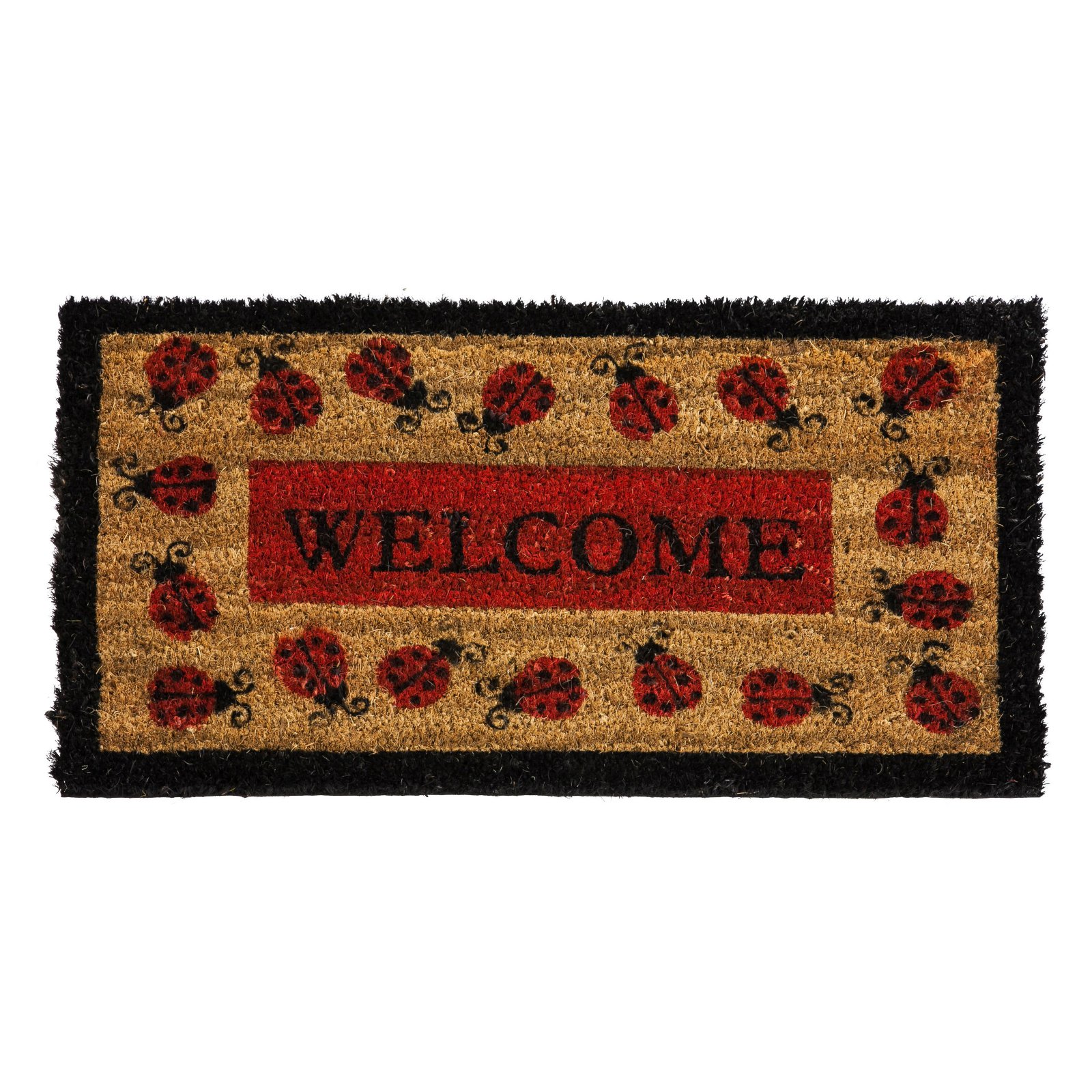 Evergreen Flag Coir Door Mat Ladybug