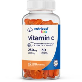Nutricost Kids Vitamin C Gummies (250mg) 60 Gummies - Vitamin C for Kids Ages 4 , Natural Flavors, Immune Support Supplement, 30 Servings