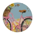 thumbnail image 2 of PIKWEEK Round Vinyl Fitted Tablecloth with Flannel Backing Elastic Table Cloth Waterproof Oil-Proof Plastic Table Cover Spring Bike Round Tablecloth, 2 of 7