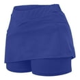 thumbnail image 4 of JWZUY Women's Elastic Yoga Culottes Solid Color Athletic Shorts with High Waist and Tummy Control Plus Size Biker Shorts for Summer Golf Skorts Blue S, 4 of 6