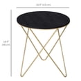 thumbnail image 3 of HOMCOM Round Coffee Table Wood Metal Bedside Table for Living Room Bedroom, 3 of 10