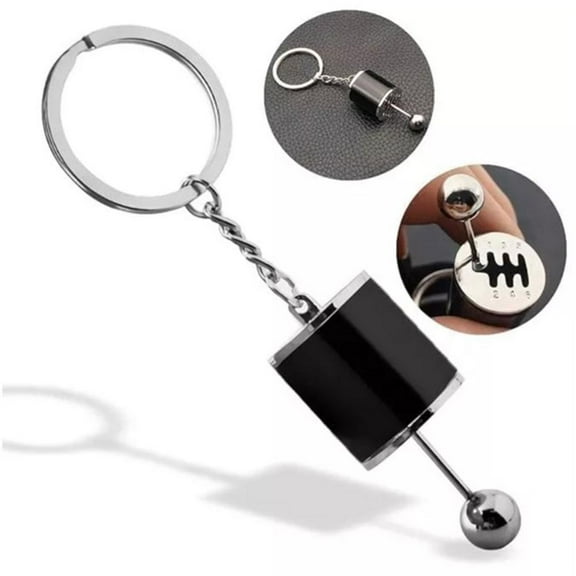 QHUDLV Black Key Chains Six Speed Manual *-Gear Key Chain AutoCar Shifter Knob Hot