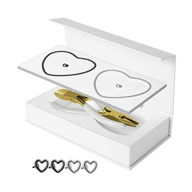 Kit de pulsera permanente, proyecto de artesanía DIY, versátil, fabricación de pulseras para siempre 1 negro 1 plateado