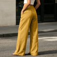 thumbnail image 6 of Rhuody Womens Summer Pants Elastic Waist Solid Color Wide Leg Relax Fit Loose Fit Trousers Elegant Clothing Xl Yellow, 6 of 6