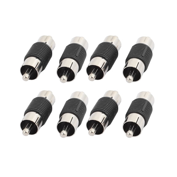 8Pcs Single RCA Phono Coupler Male to Male Audio Converter Adapter