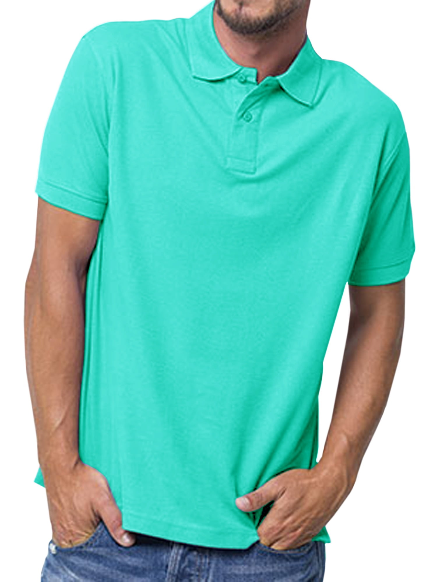 gevaarlijk Bloeien vergeven Basico (Mint Green) Polo Collared Shirts For Women 100% Cotton Short Sleeve  Golf Polo Shirts For Men - Walmart.com