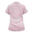 thumbnail image 6 of Clothing 2025 Womens Casual Short Sleeve Button Down Shirts Summer Plain Top Blouses with Pockets Womens Short Sleeve Button Down Shirts Official Collar Blouse Basic Simple Dress Shirt, 6 of 6