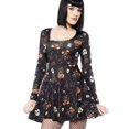 thumbnail image 3 of Vampire Sexy Halloween Print Long Sleeve Dress,Beige, 3 of 5