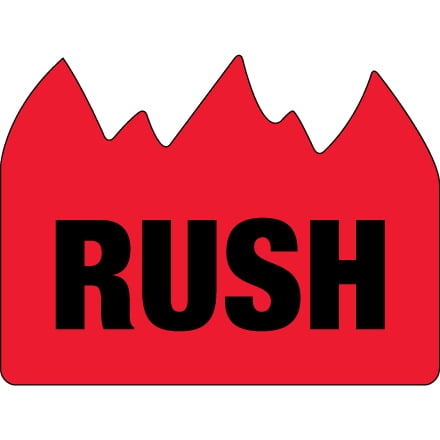 Black Label Flat Flame DL1401 Red / Black 1 1/2 Inch x 2 Inch Rush (Bill of Lading) Flame Labels Made In USA ROLL OF 500 ()
