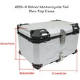 thumbnail image 3 of SHZAITOR 65L-X Silver Motorcycle Tail Box Top Case, Aluminum Alloy Motorcycle Top Case Tail Box with Wide Space & Cool Appearance Motorcycle Trunk Tour Tail Box Secure & Durable, 3 of 6