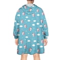 thumbnail image 2 of Wearable Oversized Blanket,Blue Cartoon Unicorn Head Star Cloud Pattern Wearable Blanket Hoodie for Adults,Cozy Hooded Blankets with Super Pockets,Super Warm Fuzzy Pullover for Women & Men, 2 of 6