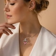 thumbnail image 2 of Beautlace 18K White Gold Plated Heart Rose Birthstone Necklace for Women,Crystal Pendant Jewelry Gift for Wife Mom Girlfriend,Birthday Valentine’s Day Mother’s Day Gift, 2 of 10
