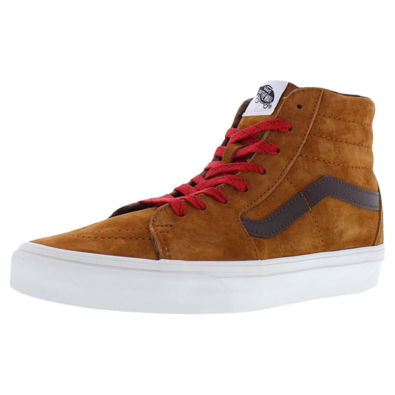 Vans Sk8-Hi Unisex Shoes Size 8, Color: Pig Suede Plaid Glazed Ginger
