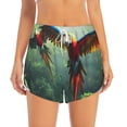 thumbnail image 2 of Vsdgher Flying Parrots In Jungle Athletic Shorts for Women, Women's Running Double Layer Shorts, High Waisted Yoga Shorts, Workout Athletic Shorts-X-Large, 2 of 7