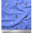 thumbnail image 1 of Soimoi Blue Rayon Fabric Butidar Jamdani Printed Fabric 1 Yard 42 Inch Wide, 1 of 1