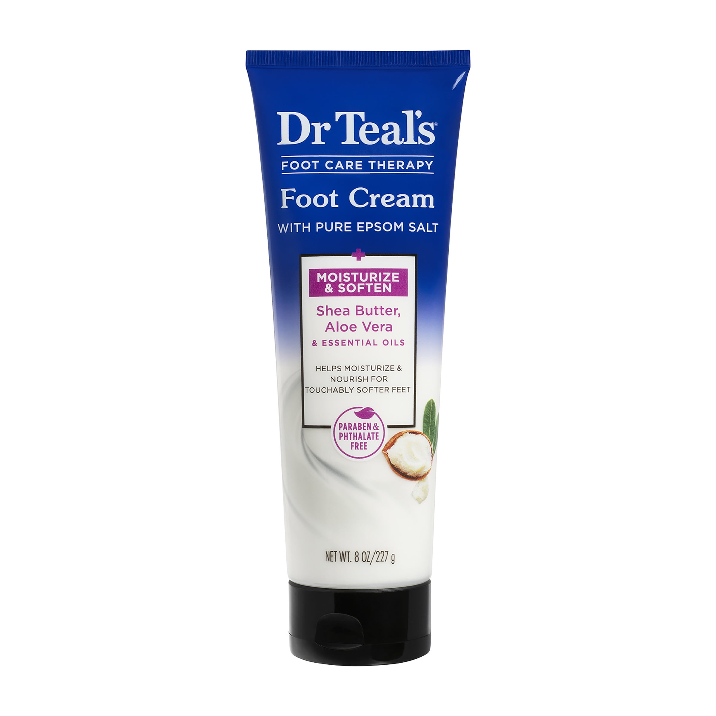Dr Teal's Pure Epsom Salt Foot Cream Pure Epsom Salt Foot Cream with Shea Butter & Aloe Vera & Vitamin E By Dr Teal's - 8 oz Dr Teal's Pure Epsom Salt Foot Cream Pure Epsom Salt Foot Cream with Shea Butter & Aloe Vera & Vitamin E By Dr Teal's - 8 oz