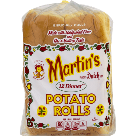 Martin's Dinner Potato Rolls- 12 pack 15 oz (4 (Best Bread Machine Dinner Rolls)
