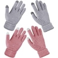 thumbnail image 4 of pares de guantes de invierno para pantalla táctil para mujer, tejido cálido con forro polar, 4 of 5