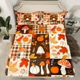 thumbnail image 2 of jejeloiu Autumn Harvest Pumpkin Twin Sheet Sets,Hello Fall Twin Fitted Sheet,Rustic Flower Mushroom Maple Flat Sheet For Men Women,Microfiber Bedroom Decor,3pcs, 2 of 7