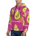 thumbnail image 3 of Goofa Pink Green Avocado for Men's Hooded Sweatshirt - Lightweight Pullover Hoodie with Kangaroo Pocket, Perfect for Everyday Wear-Small, 3 of 7