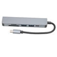 thumbnail image 1 of Hub USB C 6 en 1, transferencia de datos rápida de Ultra alta definición, carga PD, adaptador de concentrador USB C a Ethernet para viajes en casa y oficina, 1 of 8