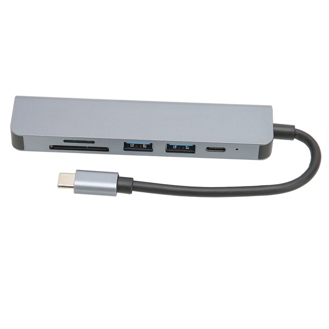 Hub USB C 6 en 1, transferencia de datos rápida de Ultra alta definición, carga PD, adaptador de concentrador USB C a Ethernet para viajes en casa y oficina