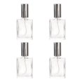 thumbnail image 3 of Omeite Flat square transparent spray perfume glass bottle empty bottle refilling bottle 4pcs (silver lid), 3 of 6