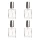 thumbnail image 1 of FELTECHELECTR 4 botellas de spray cuadradas transparentes de 15 ml, de vidrio, vacías, dispensadoras de perfume y líquido para maquillaje y cuidado de la piel (tapa plateada)., 1 of 6