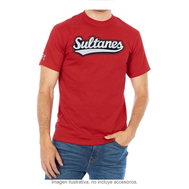 Playera Sultanes de Monterrey Talla M Deportiva manga corta Rojo con Gris