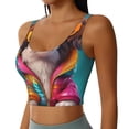 thumbnail image 2 of Balery Colorful Sunglasses Dog Pattern Racerback Sports Bras for Women - Padded Seamless High Impact Support for Yoga Gym Workout Fitness-XX-Large, 2 of 8