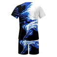thumbnail image 4 of Men's Suit Category - All-Over Print Short Sleeve Tee and Quarter Pants Two-Piece Set for Men, 4 of 4