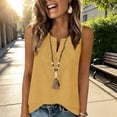 thumbnail image 2 of CHGBMOK Womens Sleeveless Tank Tops Summer V Neck Linen Shirts Lace Boho Vacation Blouses, 2 of 8