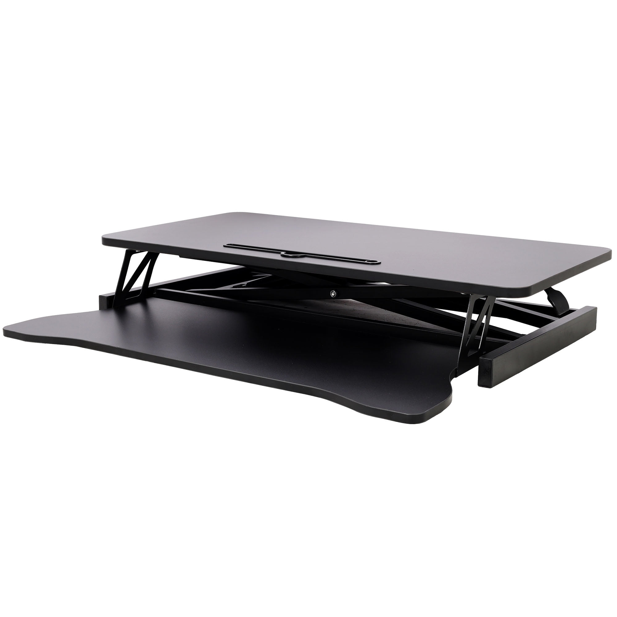 S-HOME Adjustable Height Standing Laptop Desk With Keyboard Tray 31.5 Inches Wide Ergonomic Workspace Converter