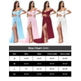 thumbnail image 2 of JustVH Maternity Off Shoulder Chiffon Gown Lace Split Front Long Train Photography Dress for Photo Prop, 2 of 5