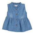 thumbnail image 1 of Opperiaya Robe d'Été Sans Manches pour Bébés Filles avec Col à Volants Uni, 1 of 5