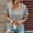Gray, variant on ClodeEU Women's V Neck Short Sleeve Button Top ,Solid Color Casual Loose Blouse Wine,Womens Plus M