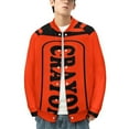 thumbnail image 2 of Orange Crayon Costume Baseball Jersey Fashion Ribbed Sleeve Man Women's Jacket Motion Tops XXS-6XL, 2 of 7